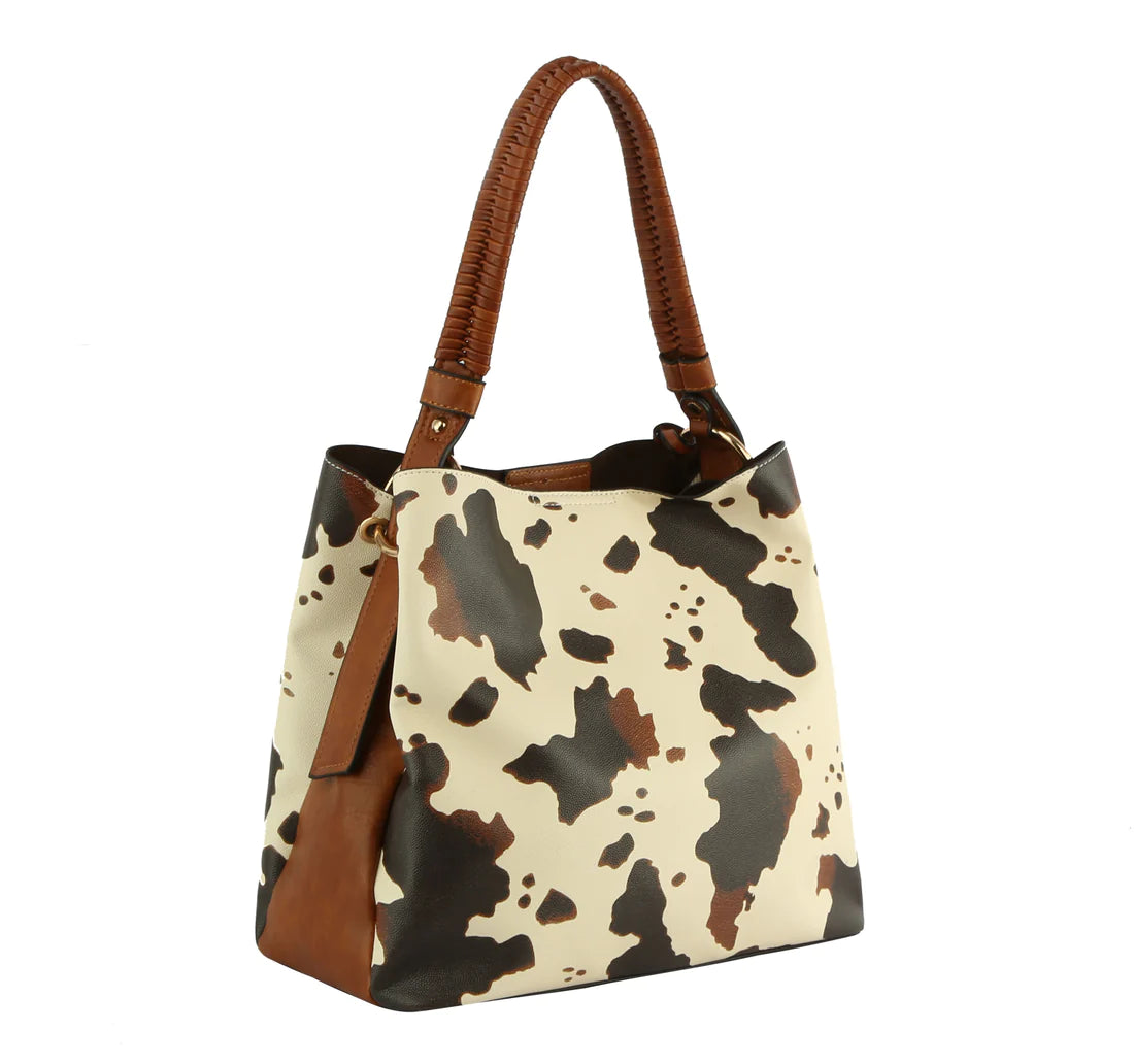 Delilah Cow Print Satchel